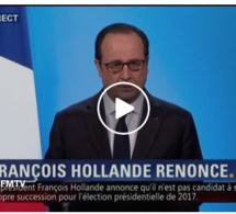 Vidéo-Coup de tonnerre: "J'ai décidé de ne pas être candidat à l'élection présidentielle", François Hollande