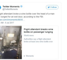 Seattle: il devient fou à bord d'un avion, une hôtesse de l'air lui casse une bouteille de vin sur la tête