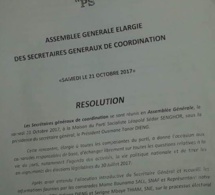 AG élargie aux secrétaires généraux de coordination : la résolution du Parti Socialiste du 21 octobre 2017