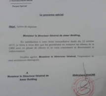 DOCUMENT: La Crei blanchit Cheikh Amar : « Les procédures en instance à la Crei ne vous concernent ni directement ni indirectement »