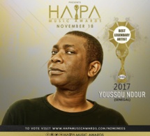 Youssou Ndour recevra le prix  Best  Legendary Artist  par HAPPA MUSIC AWARD à Los Angeles le 18 novembre.