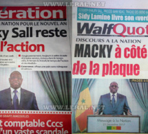 Discours à la nation de Macky Sall : Walf Fadjri et Libération font des unes diamétralement contradictoires, regardez
