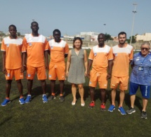 Visite de Mme Roxana MARACINEANU, Ministre des Sports à Dakar Sacré-Cœur (DSC) accompagnée par le Président de Paris 2024,Tony ESTANGUET, et du Directeur général de l’Agence Française de Développement, Rémy RIOUX