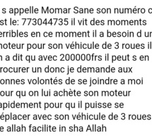 SOS: Au secours de l'handicapé Momar Sané. REGARDEZ COMMENT IL SE DÉPLACE