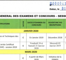 Consultez le Calendrier des examens et concours 2019