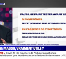 Covid-19: selon le Pr Olivier Bouchaud, "le test doit être entouré d'une stratégie"