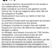 Attaques et pillages des magasins Auchan : « Une erreur de cible », selon Rétail Edgard Bonté, président d’Auchan