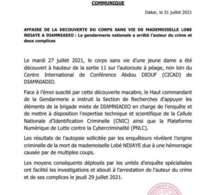 Meurtre de Lobé Ndiaye: La Gendarmerie annonce l'arrestation du criminel et ses complices