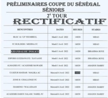 Coupe du Sénégal Seniors: Calendrier des matchs préliminaires