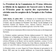 Céréales, vers un ouf de soulagement : l’UA magnifie la signature de convention entre la Russie et l’Ukraine grâce à Erdogan et l’ONU