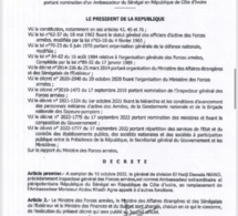 Nouvelles nominations : le général de division, Daouda Niang nouvel ambassadeur extraordinaire et plénipotentiaire du Sénégal en Cote D’ivoire