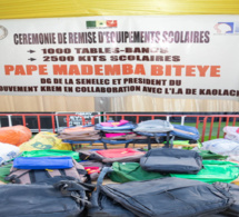 Fournitures et équipements solaires : Papa Mademba Bitèye offre 1000 tables-bancs et 2500 kits scolaires aux écoles de Kaolack