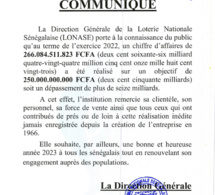 Communique de la LONASE