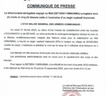 Mali : Trois soldats sénégalais de la Minusma tués suite à l’explosion d’une bombe artisanale