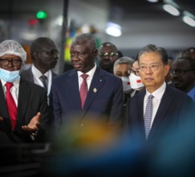 Visite du Parc industriel intégré de Diamniadio (P2ID) du président de l’Assemblée nationale du Sénégal, Amadou Mame Diouf et son hôte chinois, Président Zhao Léji