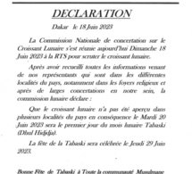 Tabaski 2023 : L’importante annonce de la CONACOC sur la date