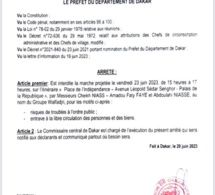 Le préfet de Dakar interdit les manifestations prévues vendredi et dimanche (Documents)