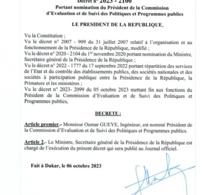 Nomination : Oumar Guèye, président de la Commission d'Evaluation et de Suivi des Politiques et Programmes publics