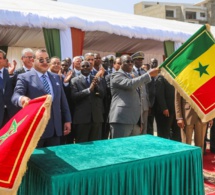 Photos+vidéo - Cérémonie de pose de la première pierre du quai de Soumbédioune présidée par Macky Sall et Mohamed VI