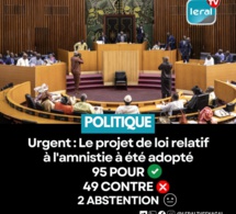 Assemblée nationale: Le projet de loi relatif à l'amnistie, a été adopté