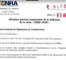 CNRA : Décision portant suspension de la diffusion de la série « Chez JOJO »