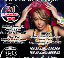 Viviane &amp; le djolof band à Bremem en Allmengne le 21 Novembre 2015 avec ABSIHA BOUTIQUE Ashia Dabo et Binta Ndow. Regardez