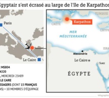 L'avion d'EgyptAir s'est écrasé au large de l'île grecque de Karpathos dans l'espace aérien égyptien